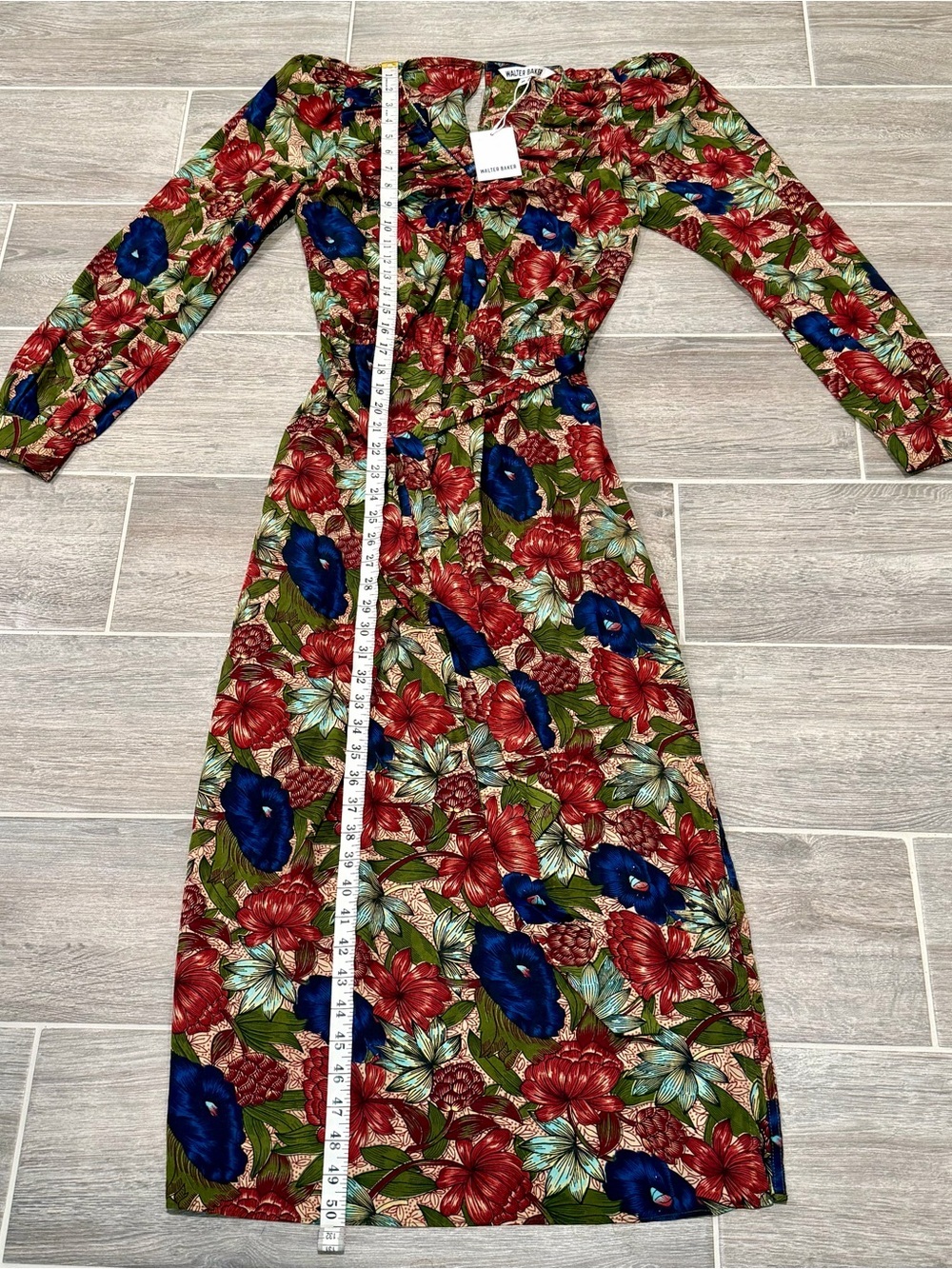 NWT! Walter Baker VIVA MIDI DRESS in color ROYAL GARDEN. Size Medium - Picture 9 of 13
